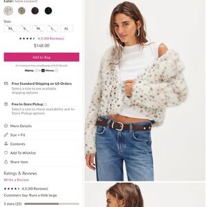 Free People Snow Leopard Teddy Jacket